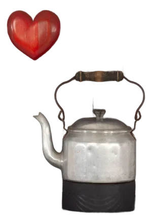 Max Neufeldt “Heart and Kettle” Assemblage Collage, Santa Barbara 1975