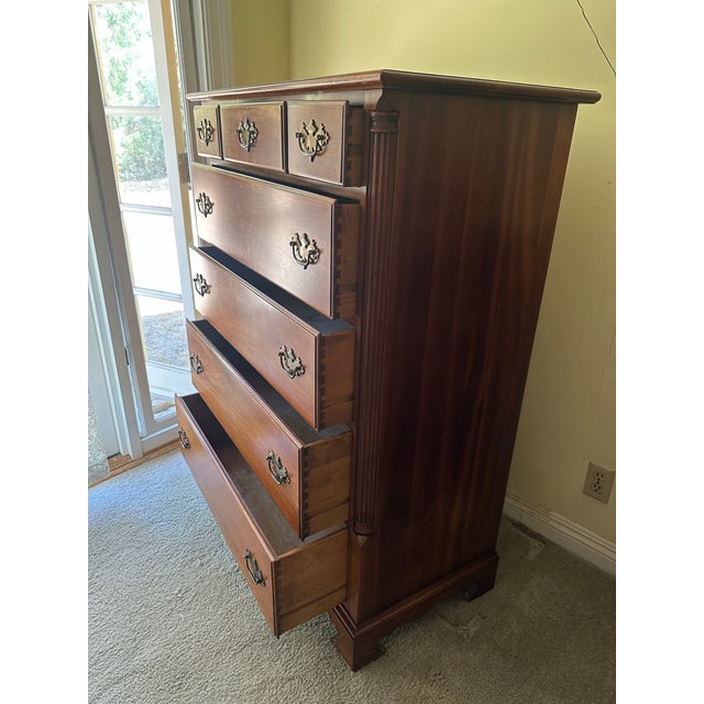 1950s L. & J. G. Stickley 7-Drawer Georgian Dresser in Cherry For Sale - Image 5 of 11