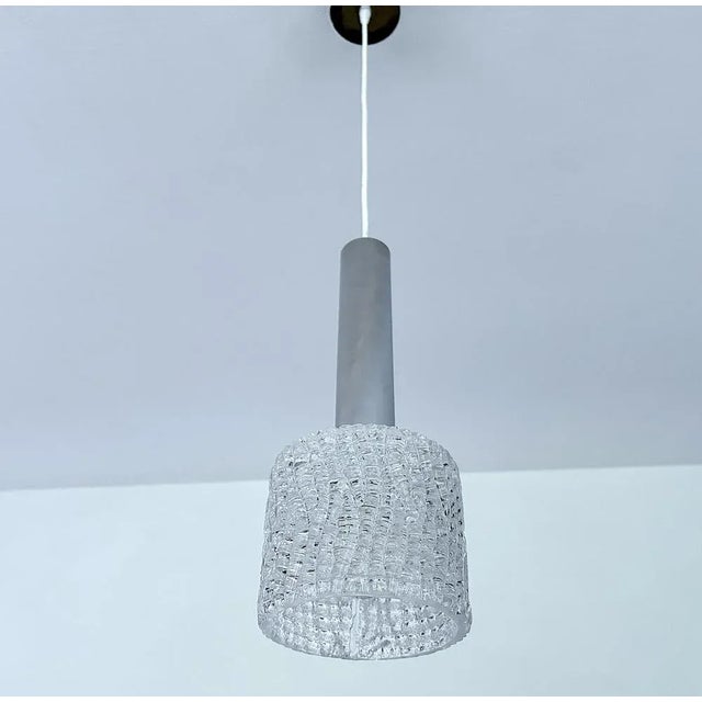 1970s Vintage Glass Pendant Lights from Kalmar, 1970s, Set of 3 For Sale - Image 5 of 14