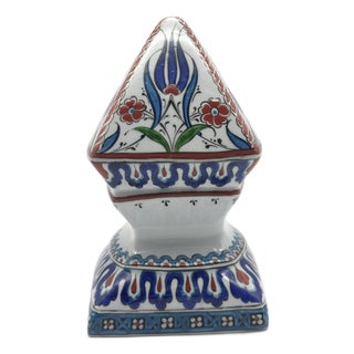 Handmade Ceramic “Newel Post Finial” (Tırabzan) Art Object (10cm) Traditional Ottoman Architectural Form – Solid Decorative Sculpture For Sale