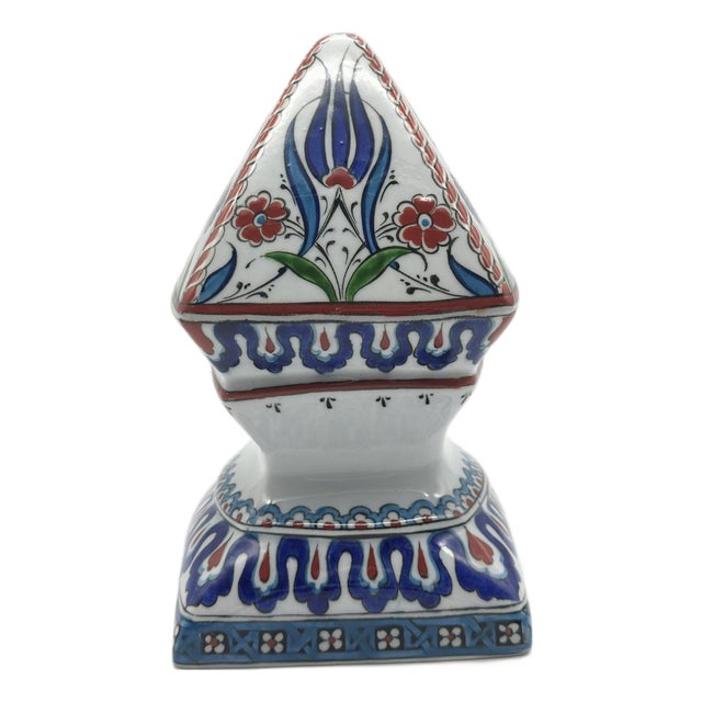 Handmade Ceramic “Newel Post Finial” (Tırabzan) Art Object (10cm) Traditional Ottoman Architectural Form – Solid Decorative Sculpture For Sale