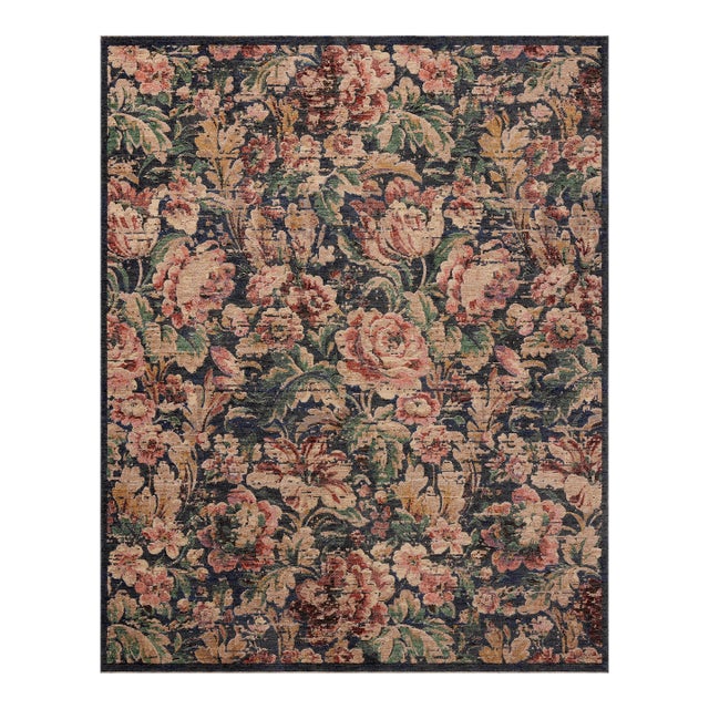 Loloi Winchester Midnight / Blush 18" x 18" Sample Rug For Sale
