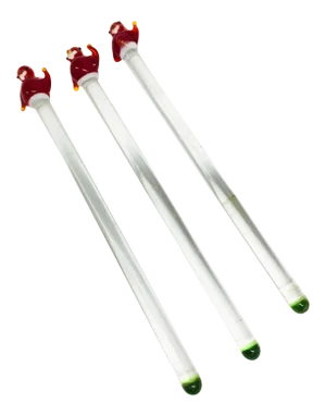 2000s Hand-Blown Art Glass Santa Claus Drink Stirrers- Set of 3