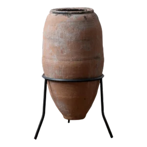 Terracotta Olive Jar on Stand, 19th Century