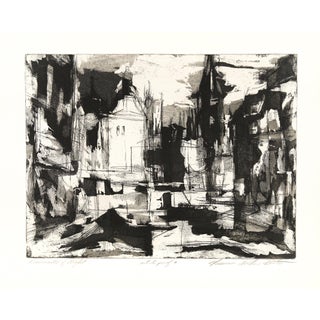 Norman Arthur Bate "Remnants of Night" 1959 Aquatint Engraving and Etching (Artist Proof) For Sale