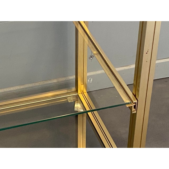 Vintage Storage Unit in Gold-Plated Metal and Glass by Pierre Vandel, 1970s For Sale - Image 10 of 16