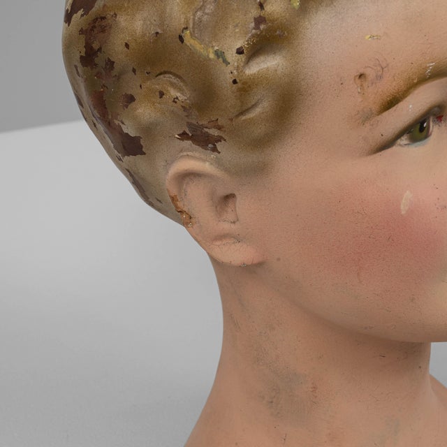 1920s French Plaster Bust For Sale - Image 4 of 18