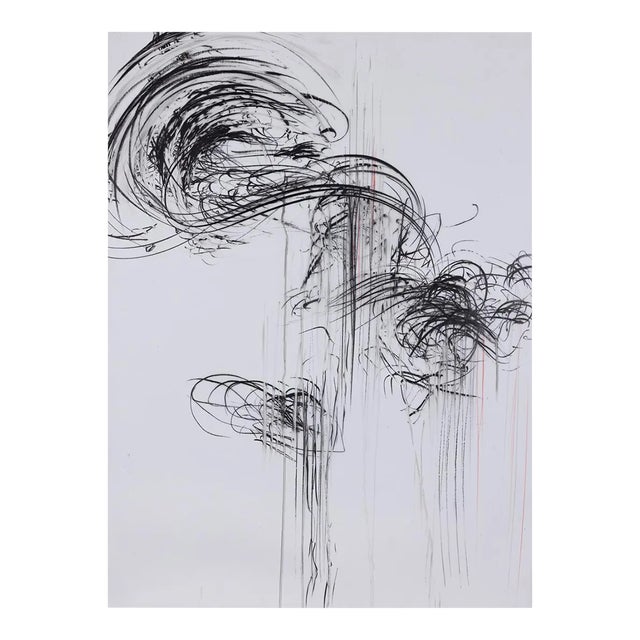 Contemporary Abstract Pigment and Color Pencil on Mylar Painting "Gushing 3" by Jaanika Peerna For Sale