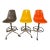 Vintage Herman Miller Eames Fiberglass Shell Chairs – Set of 3 – Orange, Yellow & Gray – Swivel Task Base For Sale