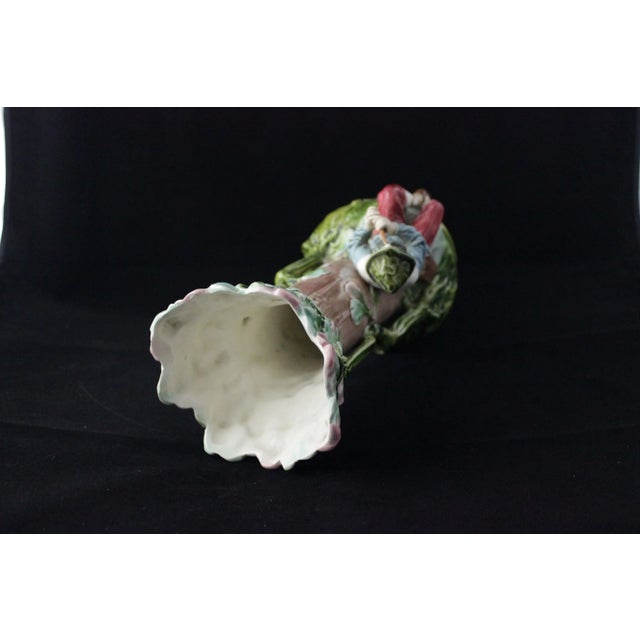 Art Nouveau Vases with Children and Foliage, Cecoslovakia, 1900s, Set of 2 For Sale - Image 9 of 13