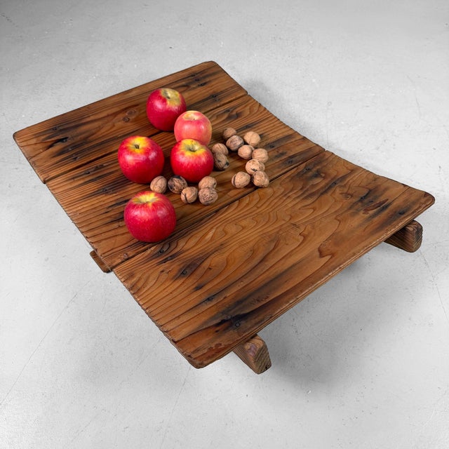 Mid-Century Modern Japanese Wabi-Sabi Wooden Sugi Plateau, 1930s For Sale - Image 3 of 13