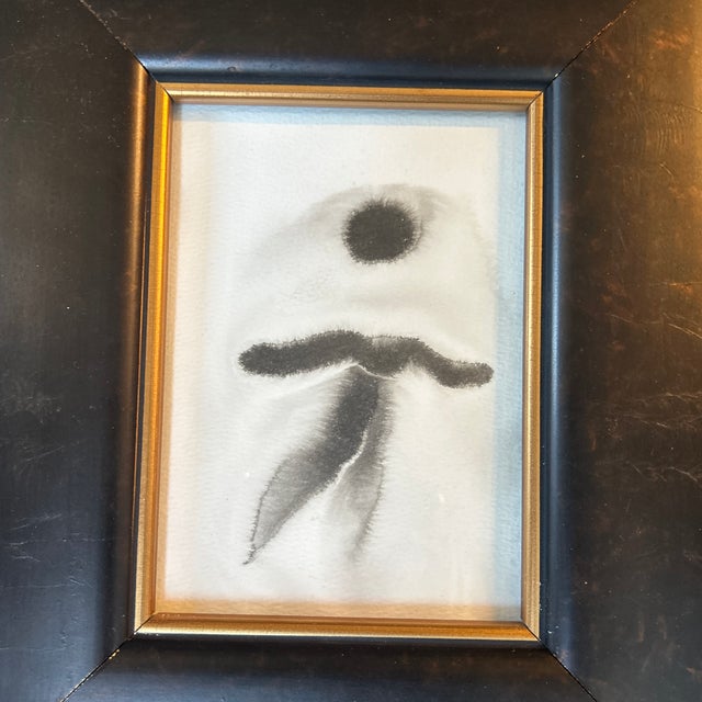 Contemporary original abstract dancing figure black ink watercolor painting. 5x7 or approximately 10x12 framed. Check out...