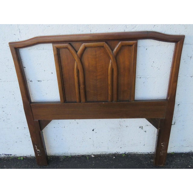 Brown Mid Century Modern Twin Size Headboard For Sale - Image 8 of 9