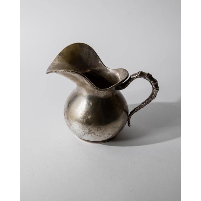 Vintage Hammered Silver Plated Creamer with Twisted Handle by Calegaro Padua, 1920s For Sale - Image 10 of 12