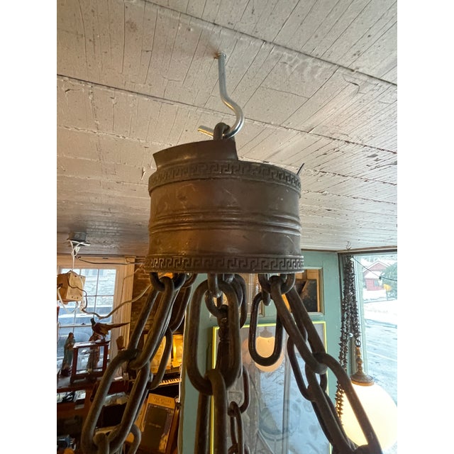 Vintage 1940s Gothic/Lodge 12-Light Chandelier. For Sale - Image 4 of 6