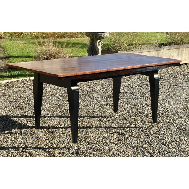 Wood Mid-Century French Rosewood Dining Table For Sale - Image 7 of 16