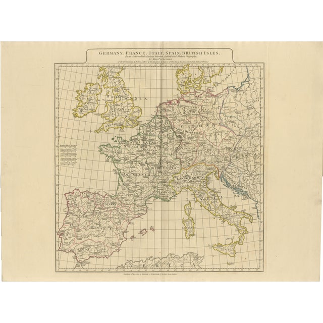 Antique Map of Europe Roman to Medieval Transition from Danville, 1818 For Sale