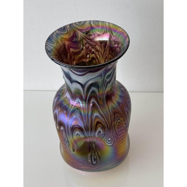 Glass Iridescent Blown Glass Vase by Johann Loetz Witwe For Sale - Image 7 of 12
