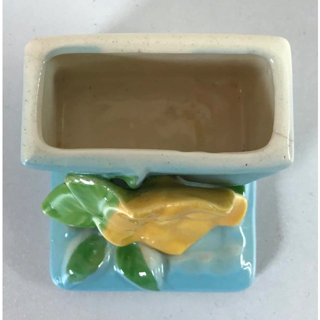 Vintage Zanesville Usa Small Planter With Flower Design For Sale - Image 4 of 9