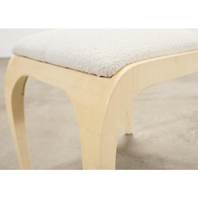 Enrique Garcel Colombian Tessellated Bone Chair With Bouclé For Sale - Image 14 of 18