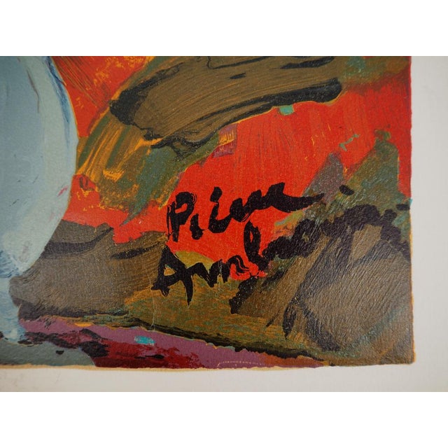 Pierre Ambrogiani, Colorful Bouquet, Original Woodcut For Sale - Image 7 of 8