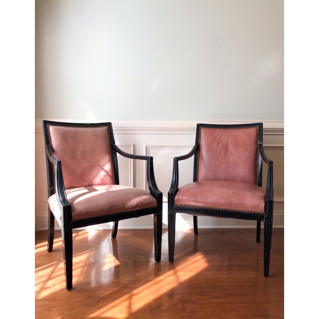 French Art Deco Leather Lounge Chairs - a Pair For Sale - Image 4 of 4