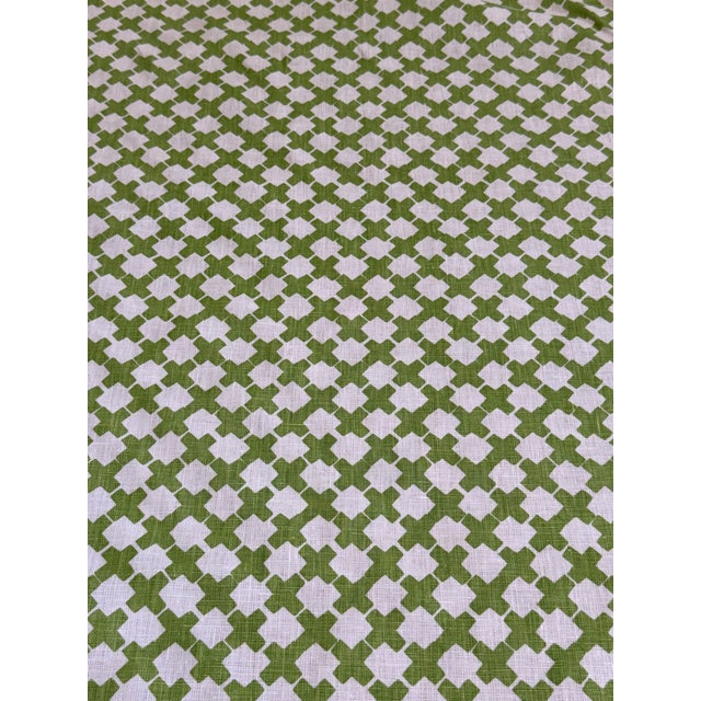 China Seas China Seas Double Cross One Color Jungle Green Fabric 1 1/2 Yards For Sale - Image 4 of 5