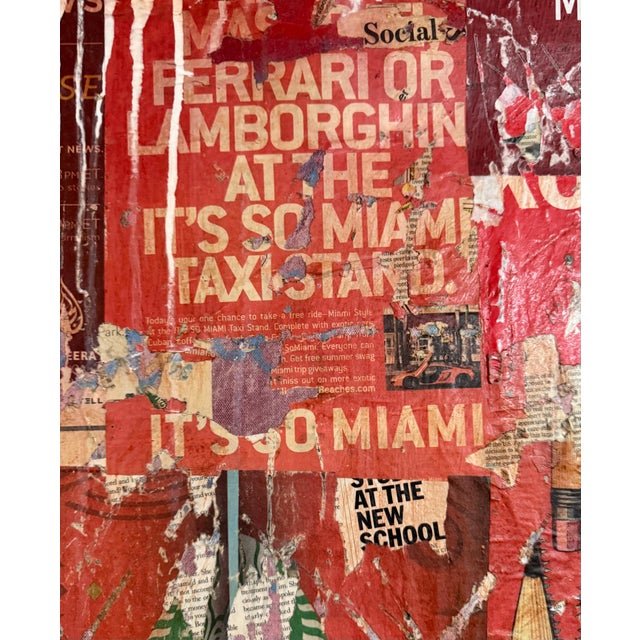 2010s Mike Falcon, Large Mike Falcon Torn Paper Collage Painting Assemblage Pop Art Decollage For Sale - Image 5 of 18