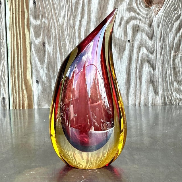 Italian Vintage Boho Oggetti Italian Art Glass Vase For Sale - Image 3 of 7