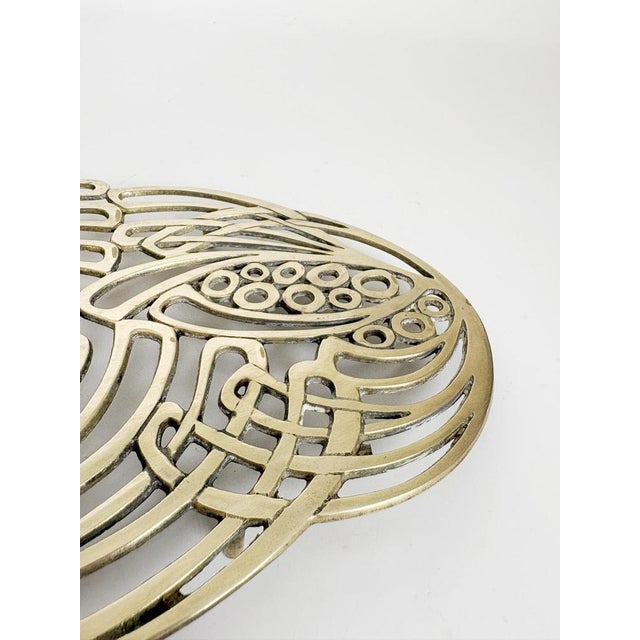 Brass Trivet with Art Nouveau Decoration, France, 1920s For Sale - Image 6 of 11