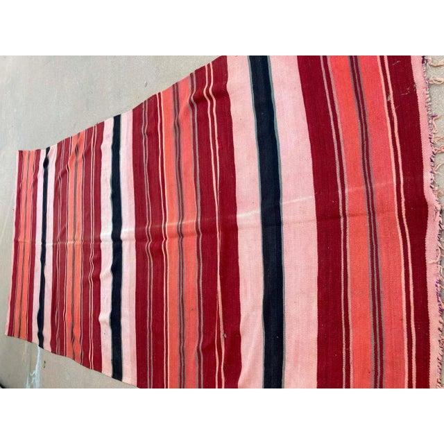 Red Moroccan Vintage Flat-Weave Tribal Kilim Rug For Sale - Image 8 of 13