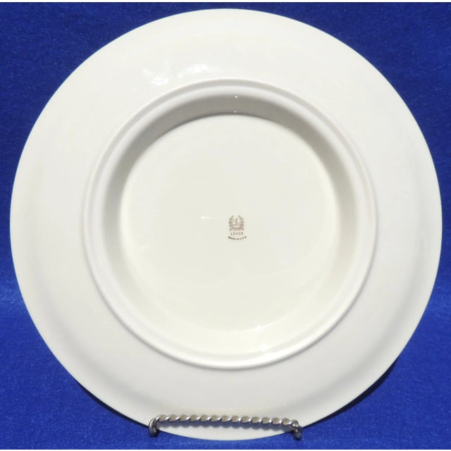 Lenox Beautiful Lenox 11.5" Ivory Embossed Porcelain 24k Gold Trim Serving Platter For Sale - Image 4 of 5