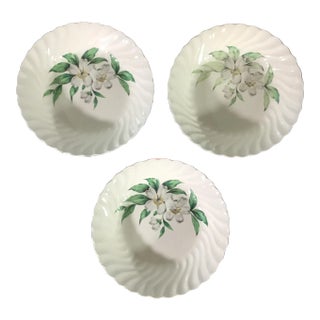 1970s Royal China Dogwood Soup Plates- Set of 3 For Sale