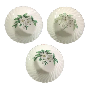 1970s Royal China Dogwood Soup Plates- Set of 3