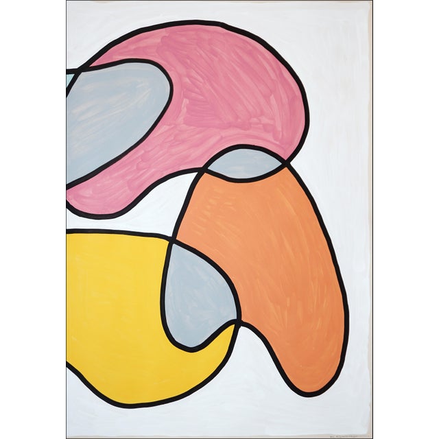 2026, Cartoon Mobile, Mid Century Modern Shapes in Playful Palette, Abstract Painting Diptych on Watercolor Paper by Ryan Rivadeneyra For Sale - Image 4 of 10