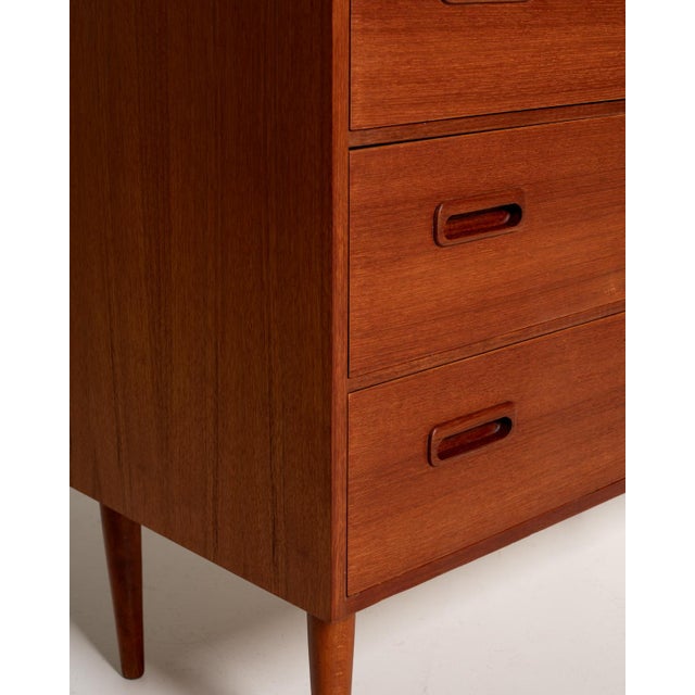Scandinavian Teak Chest of Drawers with Four Drawers, 1960s For Sale - Image 6 of 8