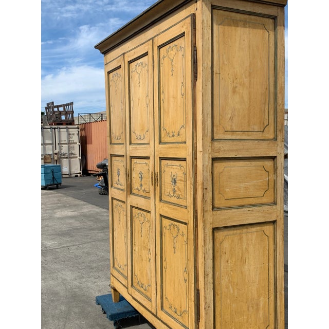 Early 19th Century Italian Neoclassic Painted Armoire For Sale In San Diego - Image 6 of 17
