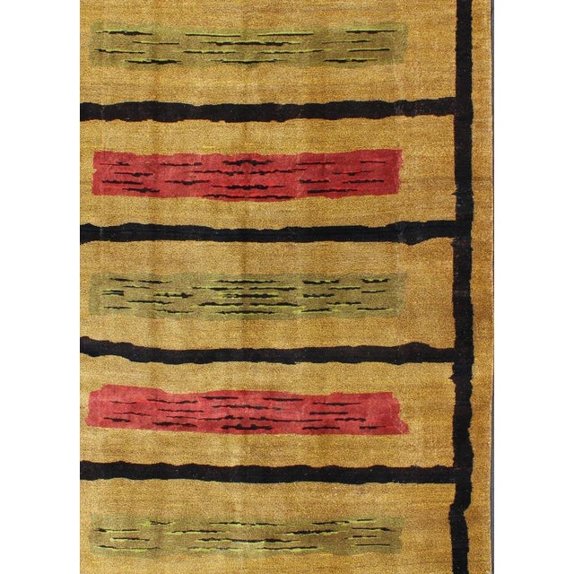 Mid-Century Modern Design Turkish Zeki Müren Rug in Golden and Sand Colors For Sale - Image 4 of 13