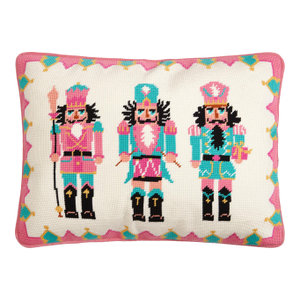 Nutcrackers Emb Embroidered Needlepoint Pillow, 14" x 18"