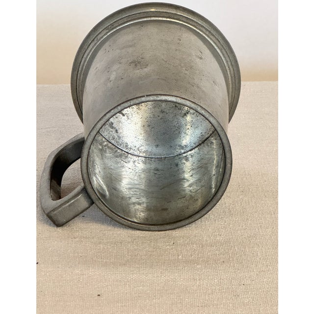 American 1900s Antique Solid Pewter Mug For Sale - Image 3 of 4