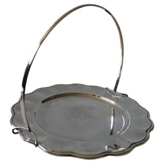 Antique Silver Plated Serving Plate from Prima NS For Sale