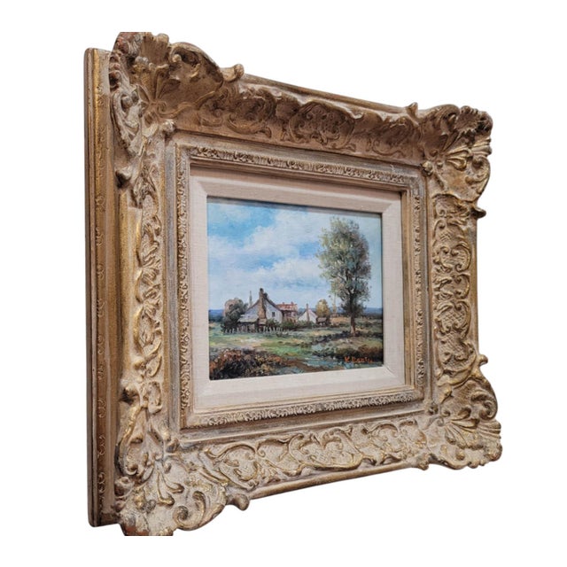 Bring a sense of pastoral charm and timeless beauty to your interior with this oil on canvas landscape by K. Razin....