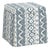Dyer Skirted Storage Ottoman in Linny Ikat Slate For Sale