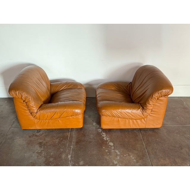 Animal Skin Vintage 1970s Italian “Giusy” Modular Leather Sofa Chairs by Neoflex For Sale - Image 7 of 11