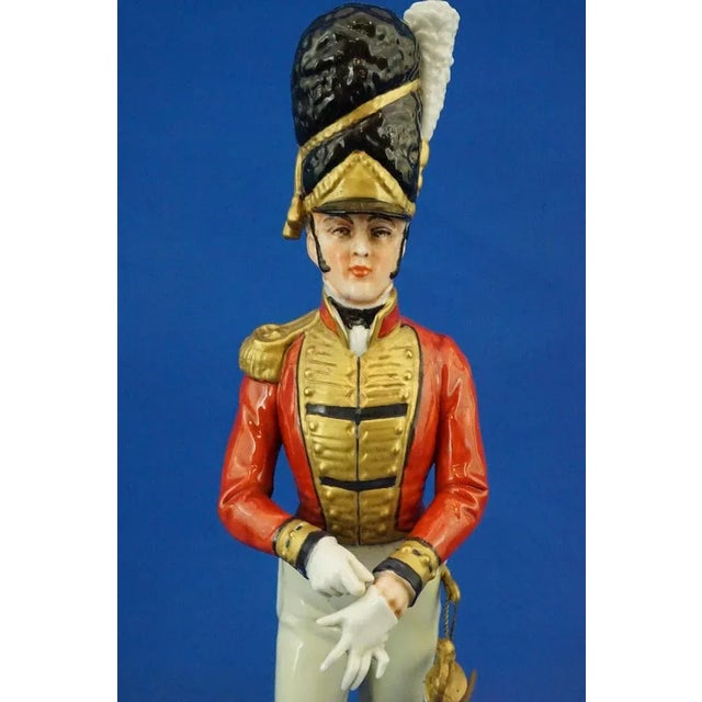 Porcelain Sculpture of Napoleonic Soldier from Capodimonte Manufacture For Sale - Image 12 of 18