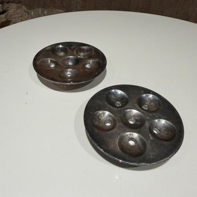 Dansk Dansk Saucer Spray Candle holdersJens Harald Quistgaard JHQ For Sale - Image 4 of 10