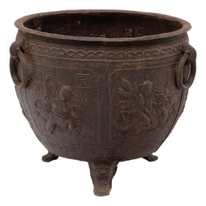 19th Century Chinese Cast Iron Relief Planter
