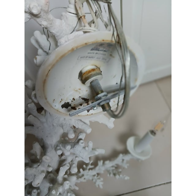 1990s 1990s Coastal White Ceramic Reef Chandelier 6 Light For Sale - Image 5 of 8
