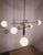 Mid-Century Brass Chandelier with 6 Opaline Spheres, Italy, 1960s For Sale - Image 13 of 14