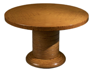 Pentagono Round Center Table in Layered Plywood by Pino Pedano, Italy, Late 1970s